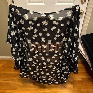 Black floral shawl